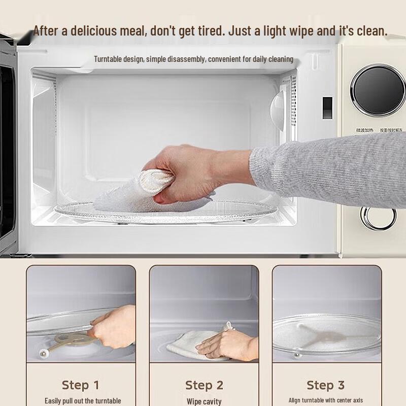 Midea M2F 20L Retro Cream Style Microwave Oven CN Plug (adapter Included)