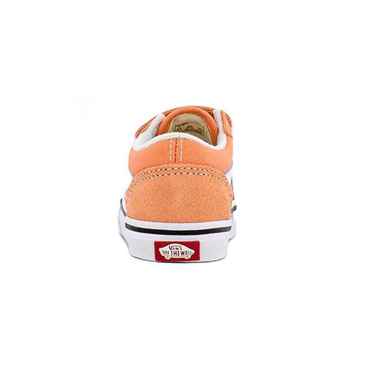 Vans Old Skool V Low Top Skate Shoes Baby Sneaker White Orange VN000D3YCK8