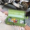 Yamashiro (yamashiro) Yamashiro-made Steel Mountain-shaped Toolbox, Tool Box, Camping, Interior, Garage, W360×D150×H110mm, Khaki, YK-032KH