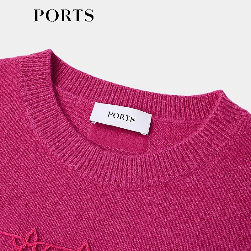 PORTS Women's Pink Wool-Cashmere Pullover