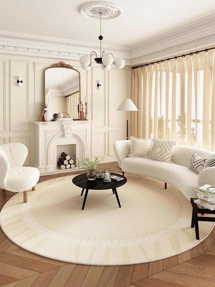 Francuski Retro Dekoracja Salonu Okrągły Dywan Dywany Wielkopowierzchniowe do Sypialni Domowe Zmywalna Mata Podłogowa Antypoślizgowy Miękki Dywanik do Szatni