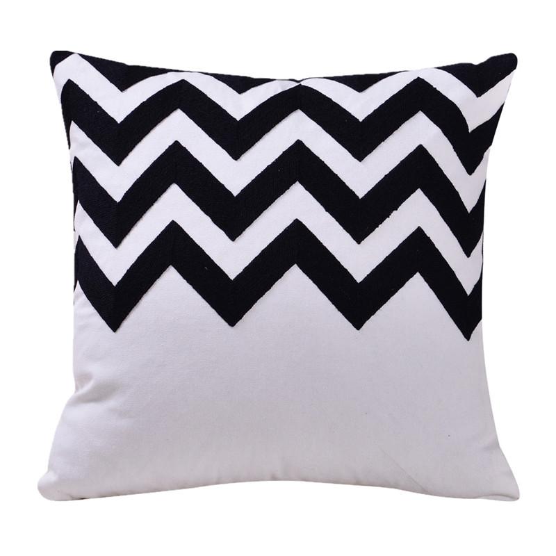 45x45cm Thicken Geometric Deer Letters Cushion Cover Cotton Embroidery Living Room Sofa Home Office Decor Pillow Case