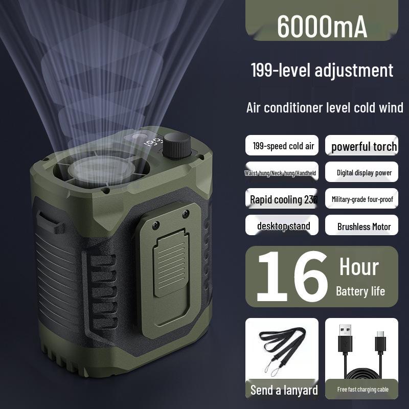 2026 High-Speed Waist Clip-On USB Fan for Outdoor Construction - Portable, Rechargeable & Compact