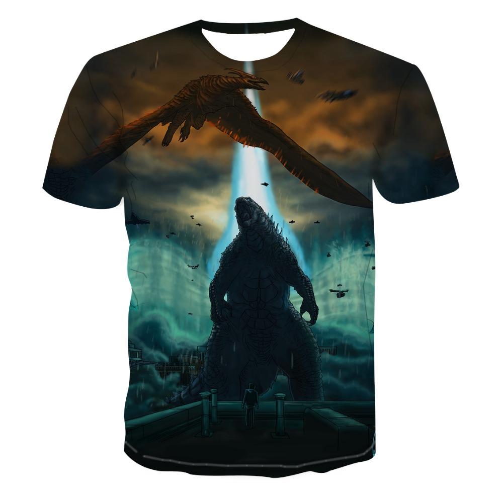 Tricou cu model de dinozaur la modă de vară Tricouri bărbați cu imprimare 3D Ocazional mâneci scurte Filme Filme Tricouri amuzante Îmbrăcăminte de stradă Topuri