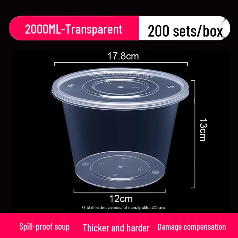 777 Disposable Food Grade Round Takeout Containers with Lids