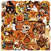 50 PEÇAS Adesivos Divertidos de Grafite Halloween Retrô Decorativos para Garrafa de Água Papelaria Monstro Abóbora Adesivos de Terror à Prova d'Água