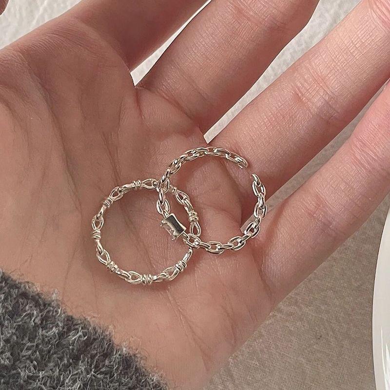 Square Diamond Ring Female Fashion Personality Square Ring With Adjustable Opening Micro Inlaid Zircon Chain Index Finger Ring