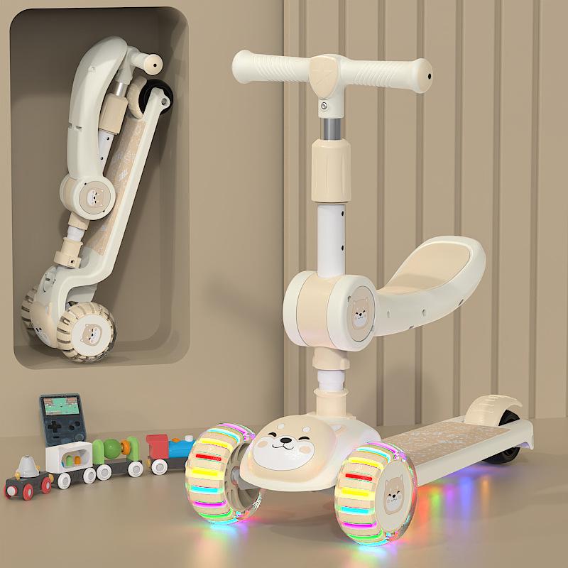 Hulajnoga dziecięca, Hulajnoga składana ślizgowa trzy w jednym dla chłopców i dziewczynek