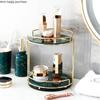 Home Bathroom Desktop Shelf Marbling Ceramics Iron Art Double Storage Rack Cosmetic Organizer Rotatable Storage Decoration Rack