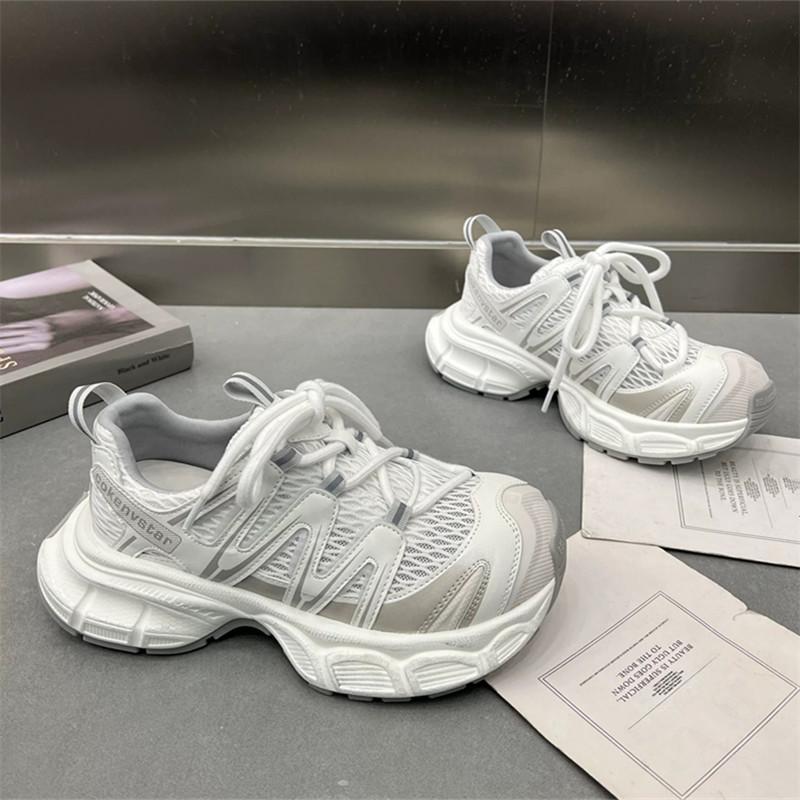 

Summer new dad shoes women s leather thick-soled breathable mesh fashion lightweight straps sports and leisure shoes women 40 белый