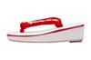 Sandals for for with cherry blossom embroidery and heel for girls [Kyoetsu] Shichigosan, 3-year-olds, fasteners, (11-A red)