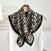 Chessboard Plaid 71CM Cotton and Linen Silk Scarf Small Square Scarf Women's Spring and Autumn Summer Thin Scarf Scarf Linen Headscarf Belt