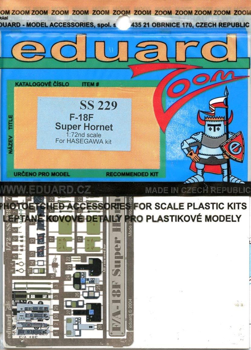 

Пластиковые детали для травления Eduard zoom EDUSS229 1/72 F/A-18F (для Хасэгавы)