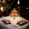 Bymaocar Round Tabletop Chafing Dish Roll Top Stainless Steel 90°/180° Opening Buffet Warmers with Visible Lid & Thickened Feet