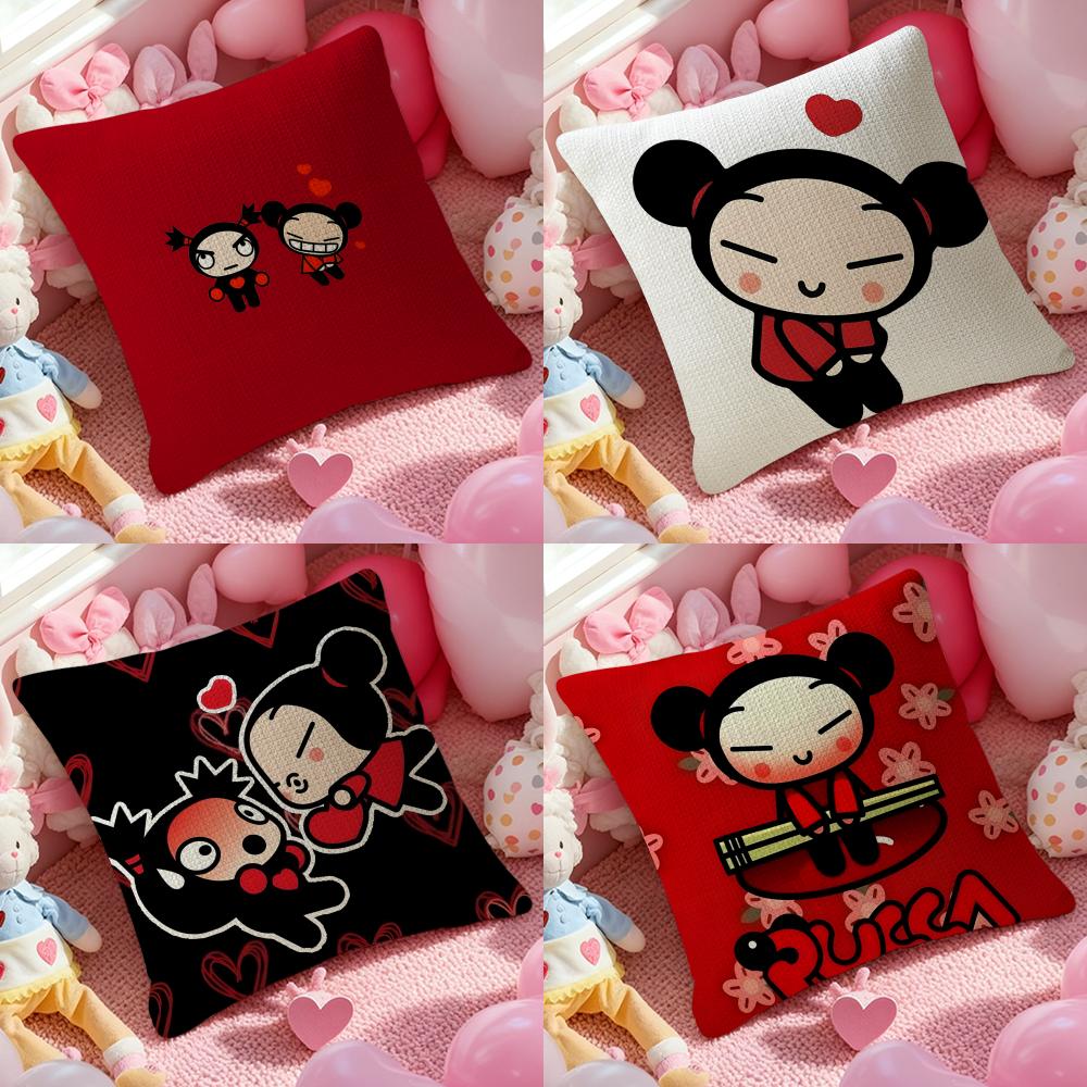 Cute Lovely Cartoon PPucca Pillow Case Pattern Printed Pillowcase for Living Room Sofa Cushion Cover Bedroom Decor
