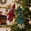 Clip-On Christmas Peacock Ornaments Glitter Feather Artificial Peacock Decor  Christmas Season