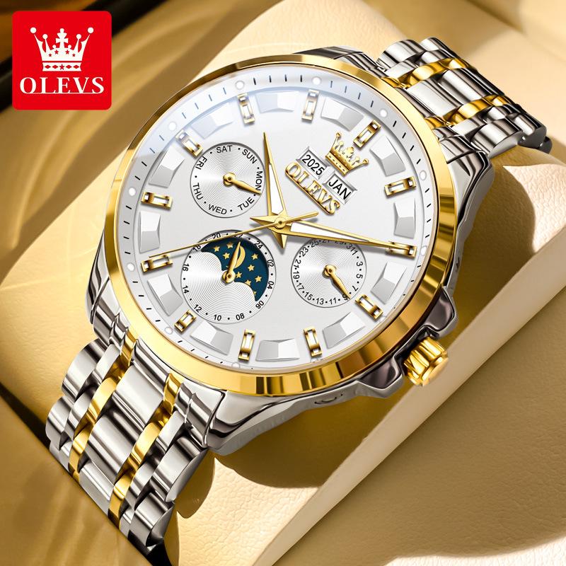 

Oulishi Multifunctional Automatic Men s Waterproof Perpetual Calendar Watch