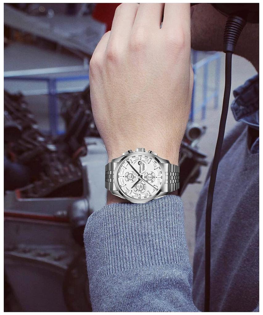 BINLUN Stainless Steel Watch Metal Watch Durable Replacement Smartwatch Includes Adjustment Tool Band, Strap, 18mm, 20mm, 22mm, 24mm, 26mm, Strap,