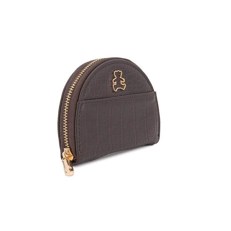 Porte monnaie double motif croco logo doré Mixte LULU CASTAGNETTE