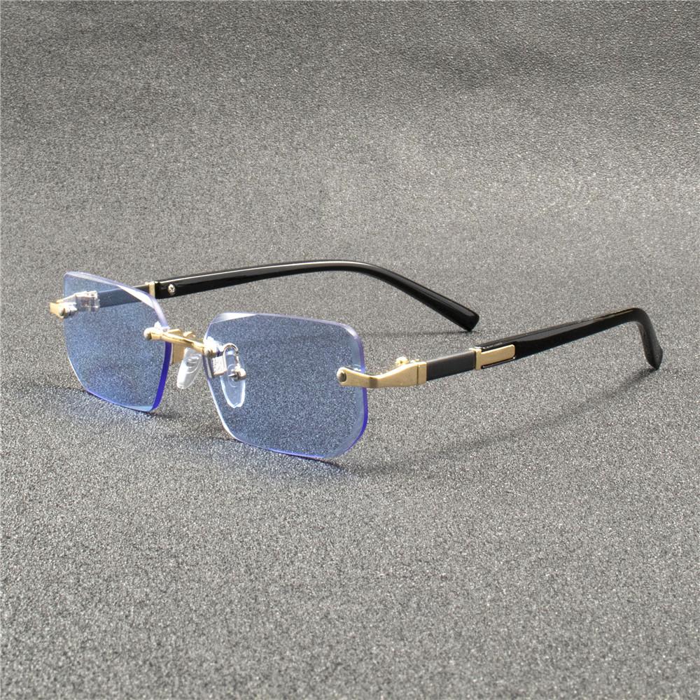 4PCS Rimless Sunglasses Rectangle Fashion Popular Women Men Shades Small Square Sun Glasses  For Female male Summer Traveling