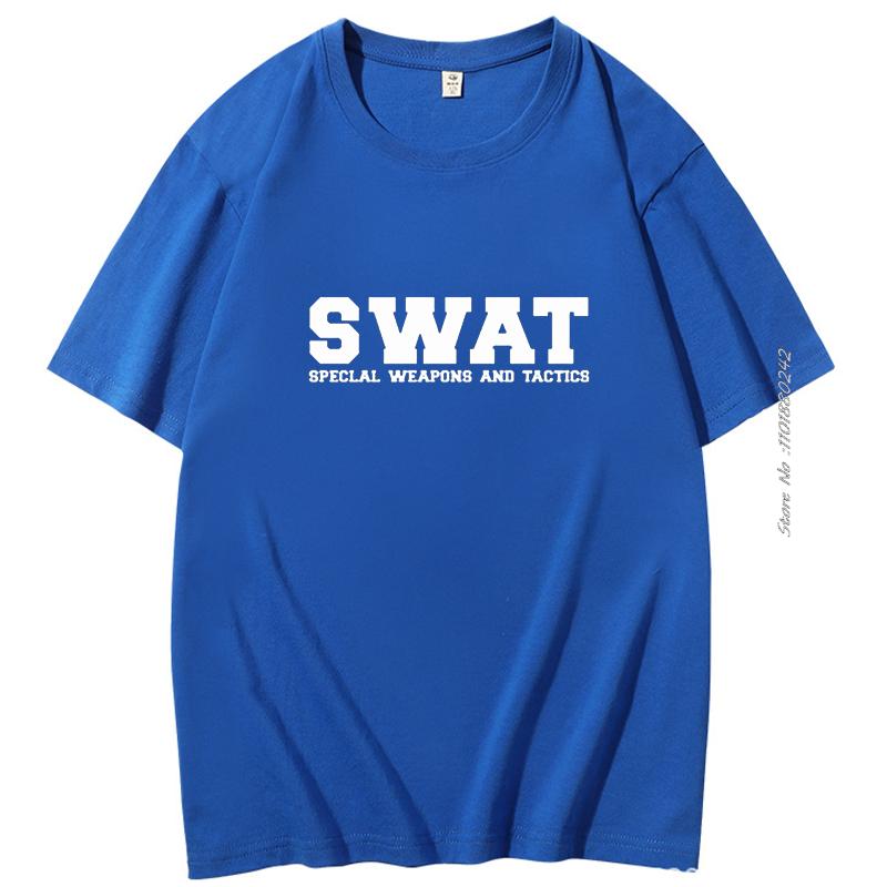 Summer Mens High Quality Tshirt Swat Speclal Weapong And Tactecs Funny Teeshirt For Men Streetwear Mens Short Sleeve Tshirt