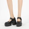 Fashion New 2025 High-Heeled Mary Janes: Pointed-Toe, Small-Size Women's Shoes with Thick Platform and Chunky Heel
