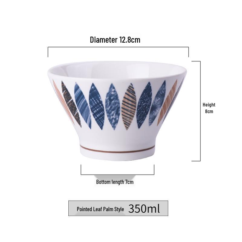 Korean-Style Japanese Ceramic Bowl: High-Foot Conical Design, Creative and Thickened for Safe Use