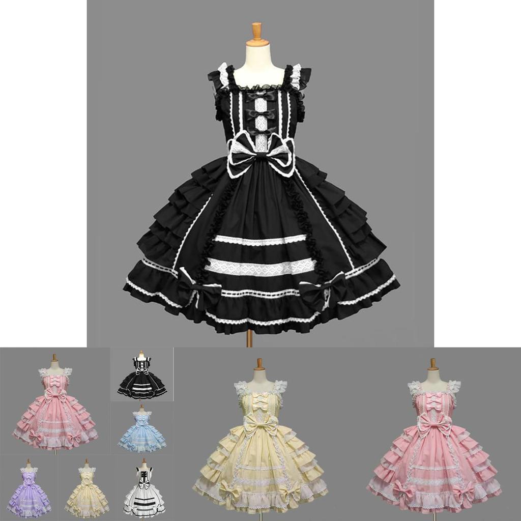 Cosplay Angel Love Costume Chiffon Dress Lolita Gothic Princess Outfit Maid