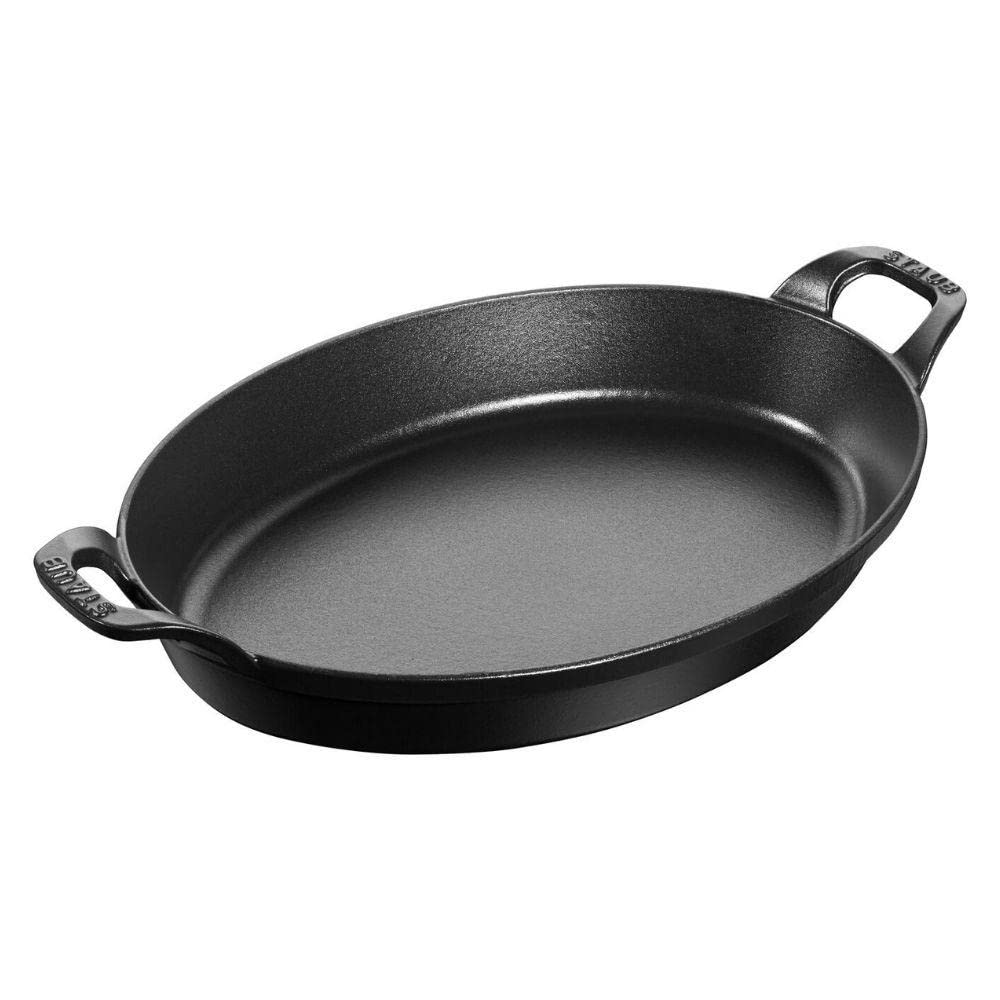 

staub Stackable Dish Black Enamel Iron Japanese Dish Oval 32cm [Authorized Product] 40509-342 чёрный