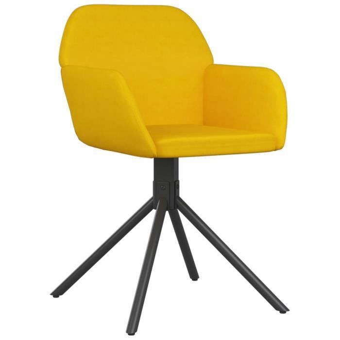 VidaXL Chaises pivotantes de salle à manger 2 pcs Jaune Velours 344747