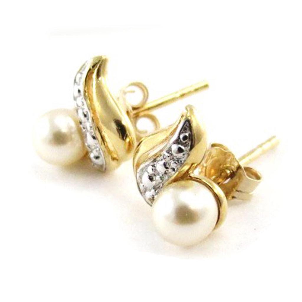 Les Trésors De Lily [C5753] - Vergoldete 'Catherine' Ohrringe, Weißgold - 10x10 mm