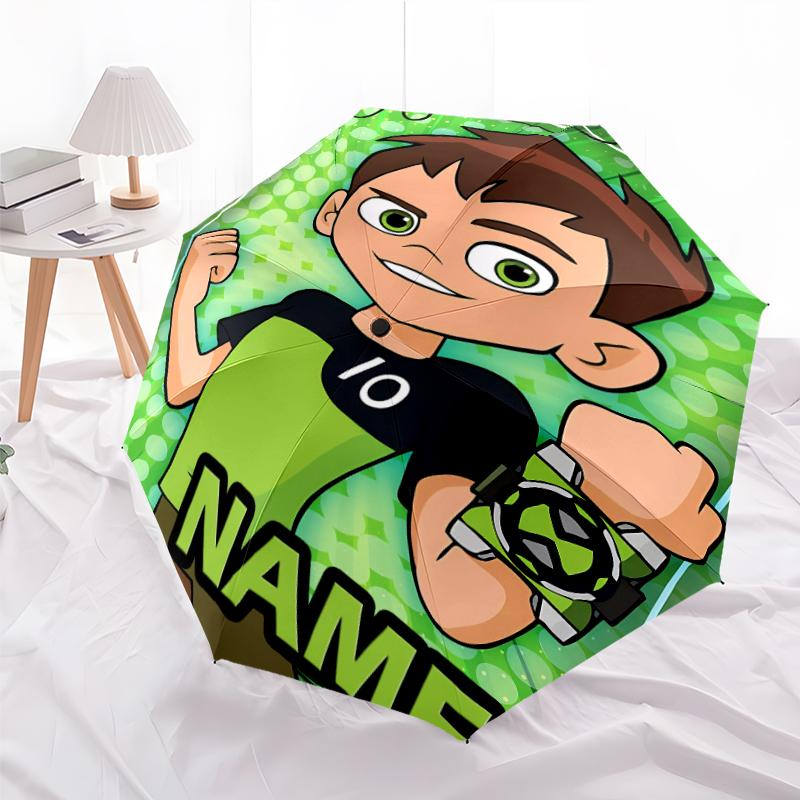 Personalized Name B-Ben10 Print Umbrella - Automatic Open/Close, Eight-Rib Durable Frame, Automatic Folding Umbrella