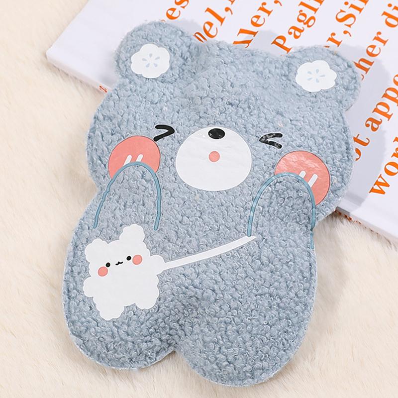 Mini Water Warmer Cartoon Plush Bear Hot Water Bottle Water Filling Bear Flannel Portable Student Hand Warmer Cute