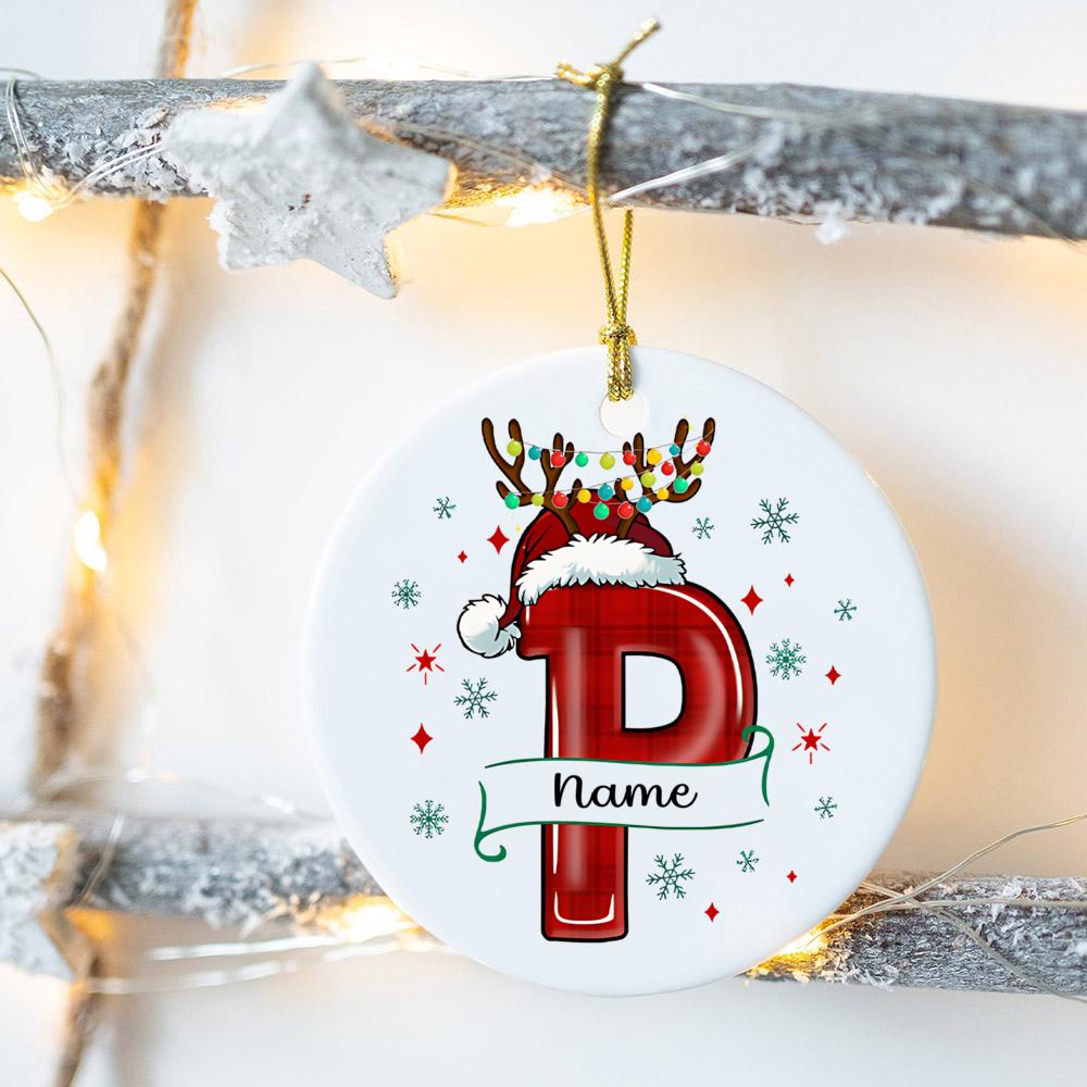 Custom Name Christmas Family Party Ceramic Ornament Personalized Christmas Ornament Xmas Gift Drop Ornaments Decor