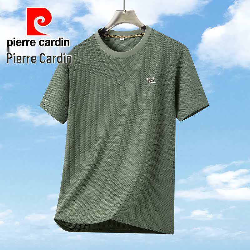 Pierre Cardin Men's Quick-Dry Round Neck Short Sleeve T-Shirt