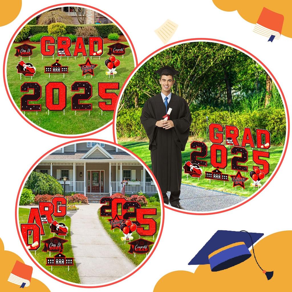 14 Stück Abschluss Hofschilder, Abschlussdekorationen mit Außenpfählen