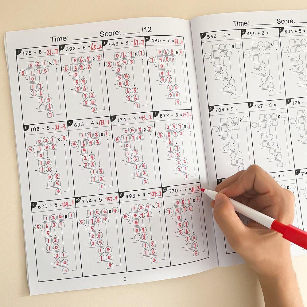 Multiplication and Division Math Improvement Exercises Notebook Daily Practice  Early Learning