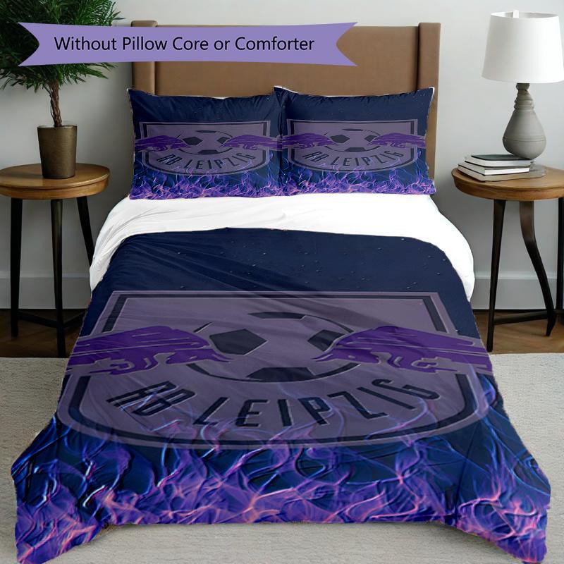 3pcs Duvet Cover Set (1*Duvet Cover + 2*Pillowcase, Without Core), RB Leipzig Print Bedding Set, Bedroom Decor, All‑Season, Birthday Gift