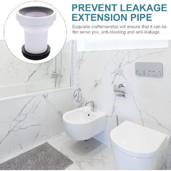 Toilet Drain Pipe Adapter, Plastic Toilet Sewer Drain Pipe Installation Seal Accessories Connector, Toilet Straight Pipe Shifter Toilet Connecting