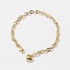 14K Hollow Volume Heart Link Chain Bracelet Small
