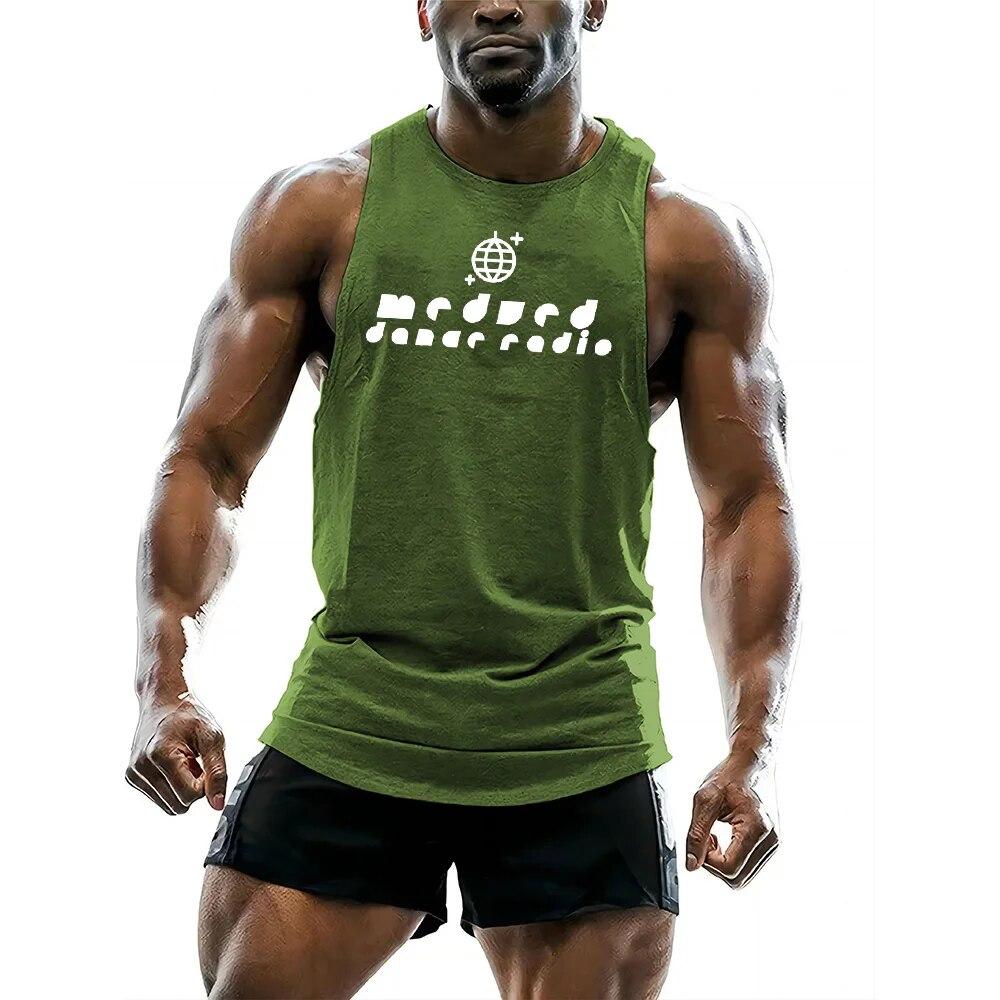 Summer Crew-neck Adult Men's Sports Style Fashion 2D Printed Sleeveless Sports Quick-drying Vest Fitness Sports Sleeveless Vest