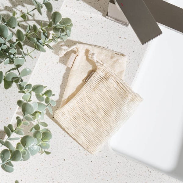 2 Siatkowe woreczki na mydło z czystej bawełny