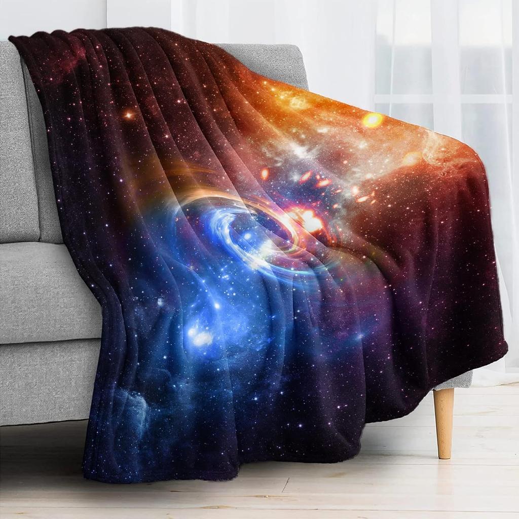 Funny Galaxy Throw Blanket Lightweight Flannel Throw Classic Galaxy Soft Comfy Plush Blanket For Home Decor Perfect For Sofa