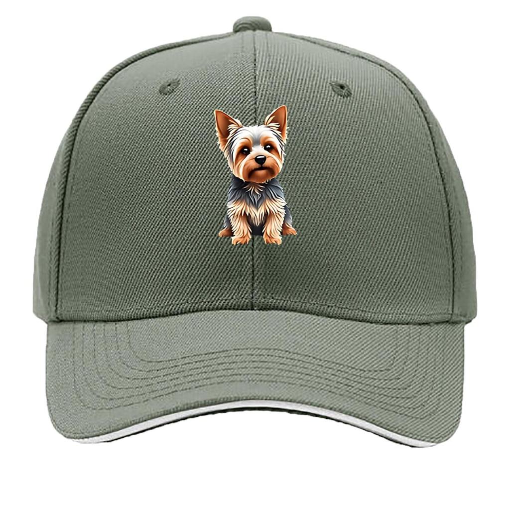 Lifelike Yorkshire Terrier Plush Toy Hip Hop hat Fashion Outdoor Sports Sandwich Baseball Cap