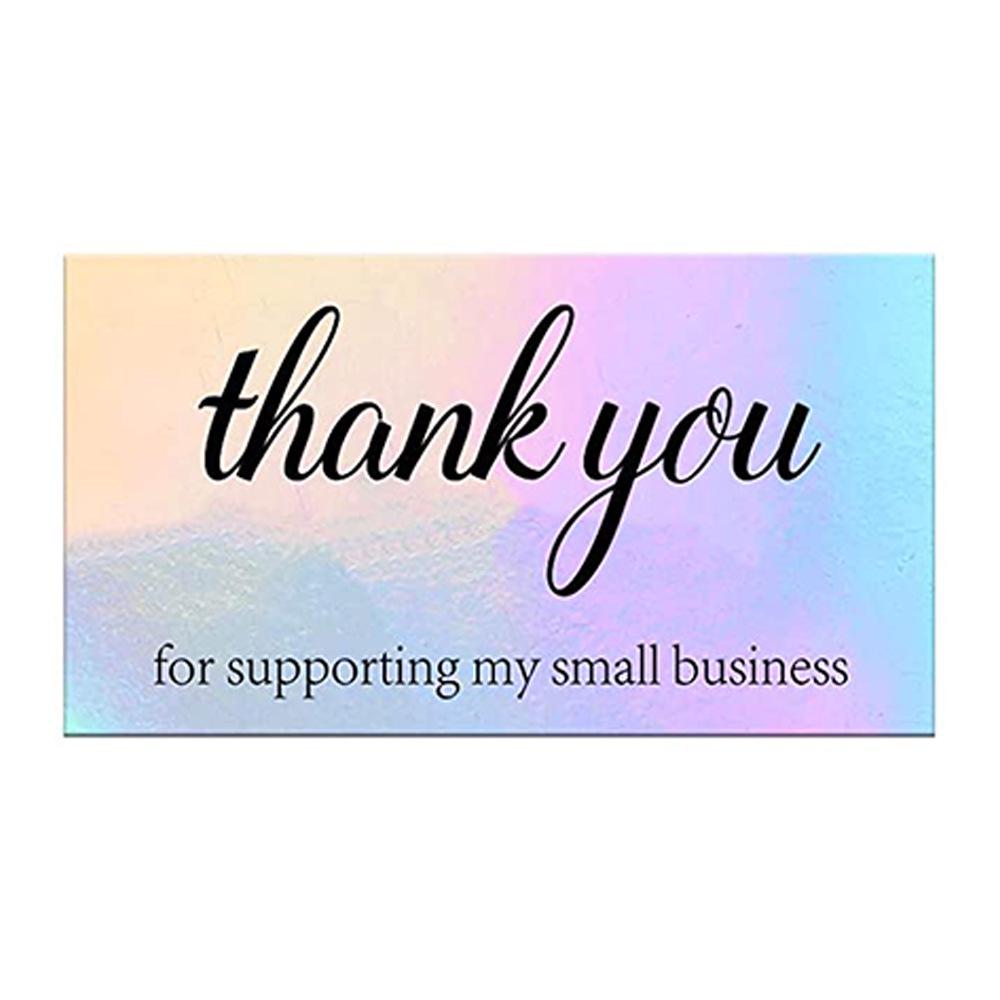50-Pack Laser Rainbow Thank You Cards - Gift Packaging