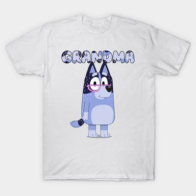 Ασιατικό Μέγεθος Ανδρικό Μαύρο T-shirt με Εκτύπωση Bluey Και Bingo Γιαγιά Βίντατζ Κινούμενο Σχέδιο Χωρίς Κόψιμο Εκτύπωση Μεταφοράς Θερμότητας Βαμβακερό T-shirt