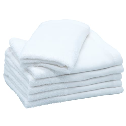 19-inch White Face Towels (6 Count) - 160 Momme. Highly Absorbent, Quick-drying, and Thin for a Versatile, Long-lasting Design. Perfect for Washing Yo