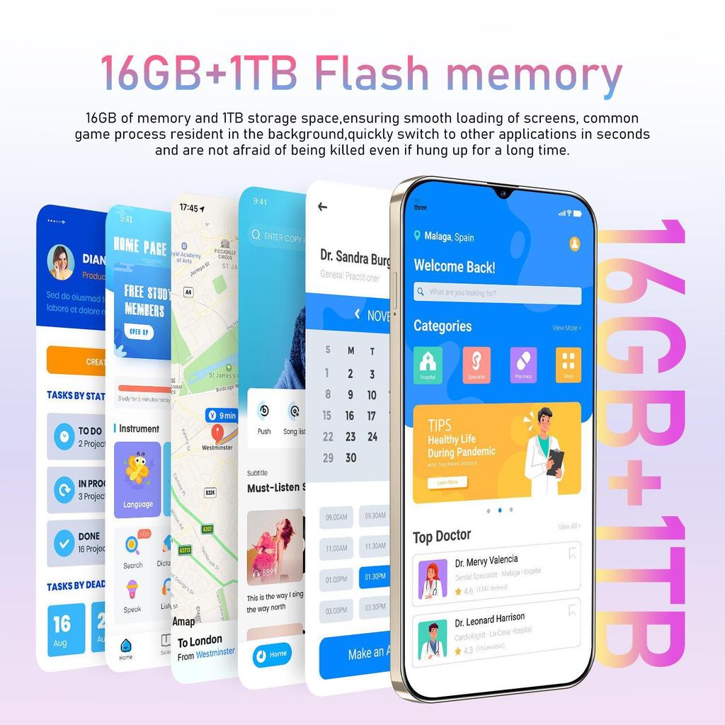 A56 Ultra-Large Screen Android Smartphone, 16+1TB, Cross-Border Hot Seller.