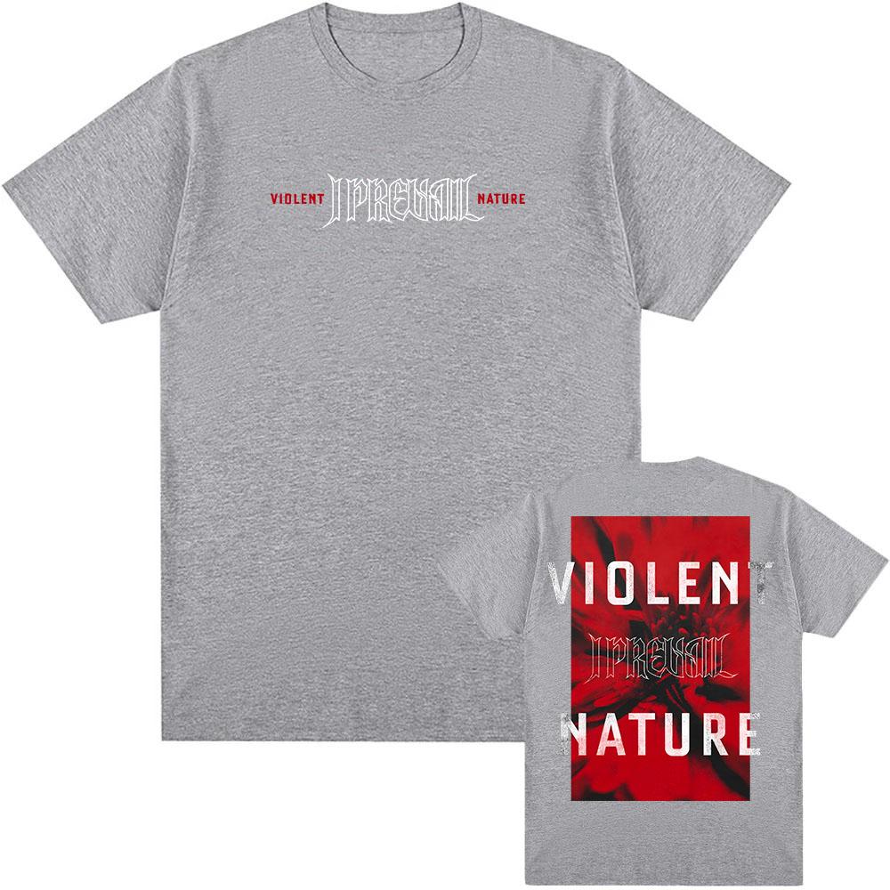 VIOLENT NATURE Kaktusový květ Tričko I Prevail Punková kapela Potisk Trička Unisex Streetwear Hip Hop Bavlna Krátký rukáv Tričko