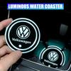 2pcs LED Luminous Car Water Cup Holder Coaster Lamp for VW Golf 6 7 MK4 TSI TDI Magotan B5 B6 B7 GTD Touareg Passat